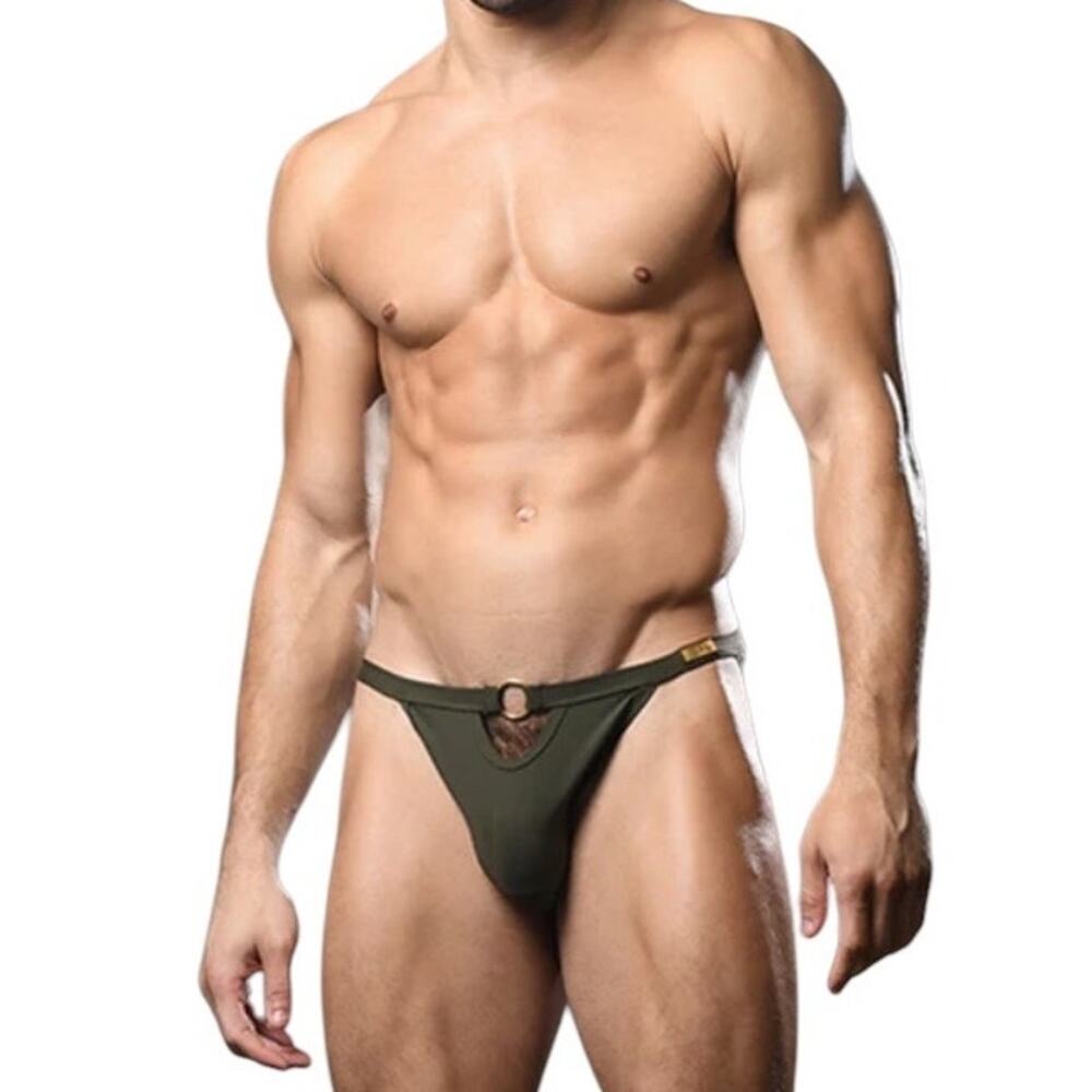 Andrew Christian Savoy Ring Bikini Olive XL Extra Large - Picture 2 of 14